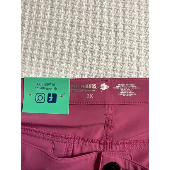 REEL LEGENDS Plus 2X Adventure Solid SHORTS  - Color Red Violet - Picture 4 of 5